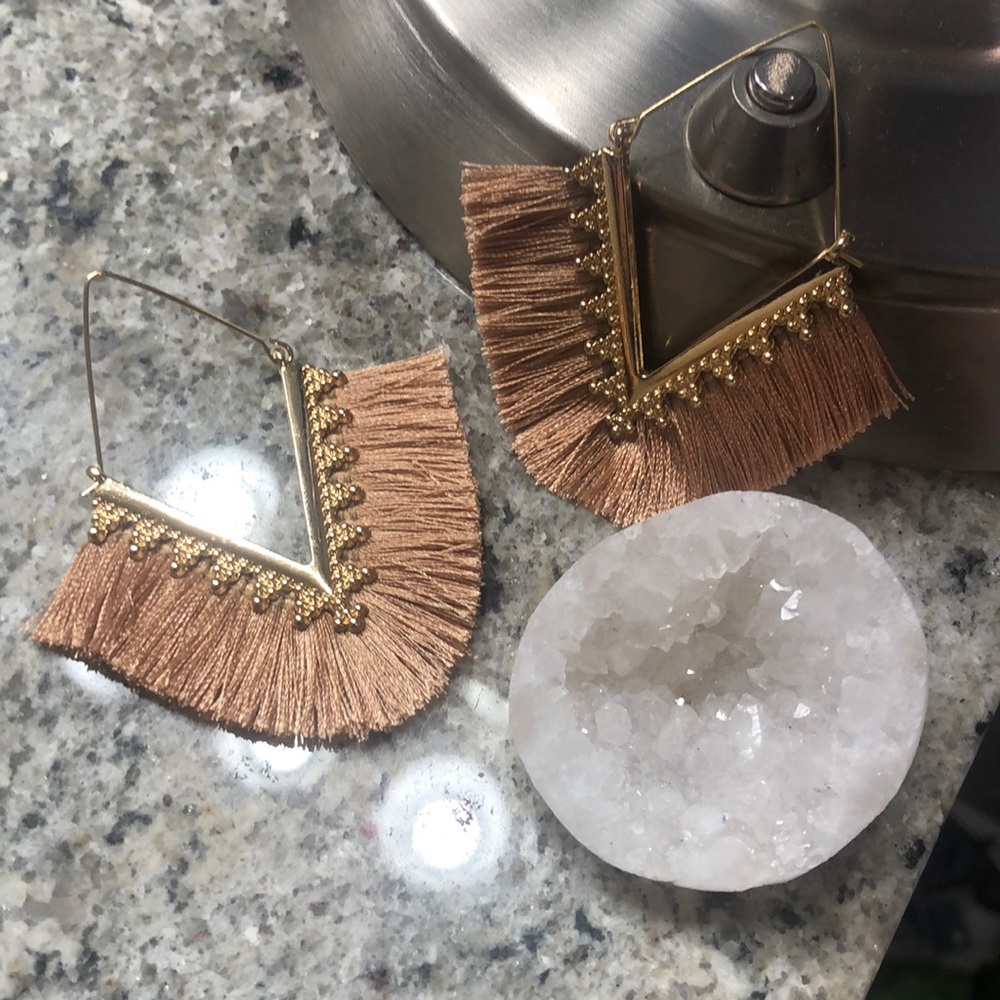 3/ $30 Brown & Gold Fringe Earrings